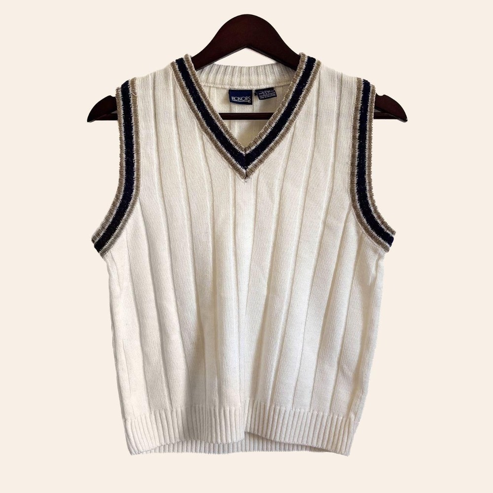 Vintage Honors Cream Cricket Sweater Vest